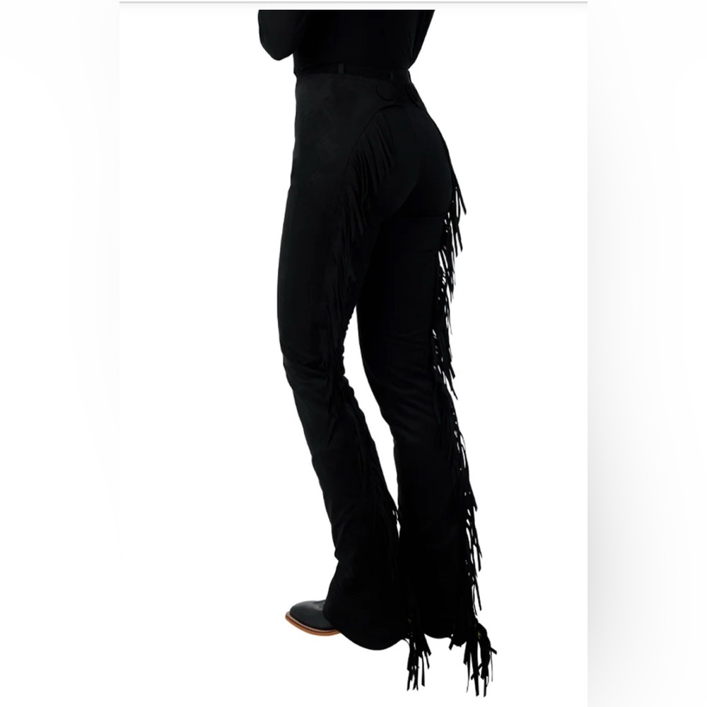 Youth Girls Small Ultrasuede Fringed Show Chaps by Hobby Horse Show Clothing